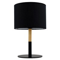 GLOBOSTAR® BRONX 01519 Μοντέρνο Επιτραπέζιο Φωτιστικό Πορτατίφ με Ντουί 1 x E27 AC 220-240V IP20 - Μαύρο & Μπεζ - Μ25 x Π25 x Υ40cm