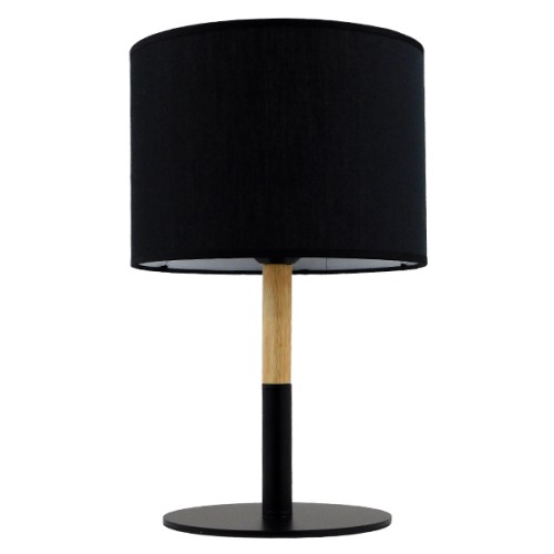 GLOBOSTAR® BRONX 01519 Μοντέρνο Επιτραπέζιο Φωτιστικό Πορτατίφ με Ντουί 1 x E27 AC 220-240V IP20 - Μαύρο & Μπεζ - Μ25 x Π25 x Υ40cm