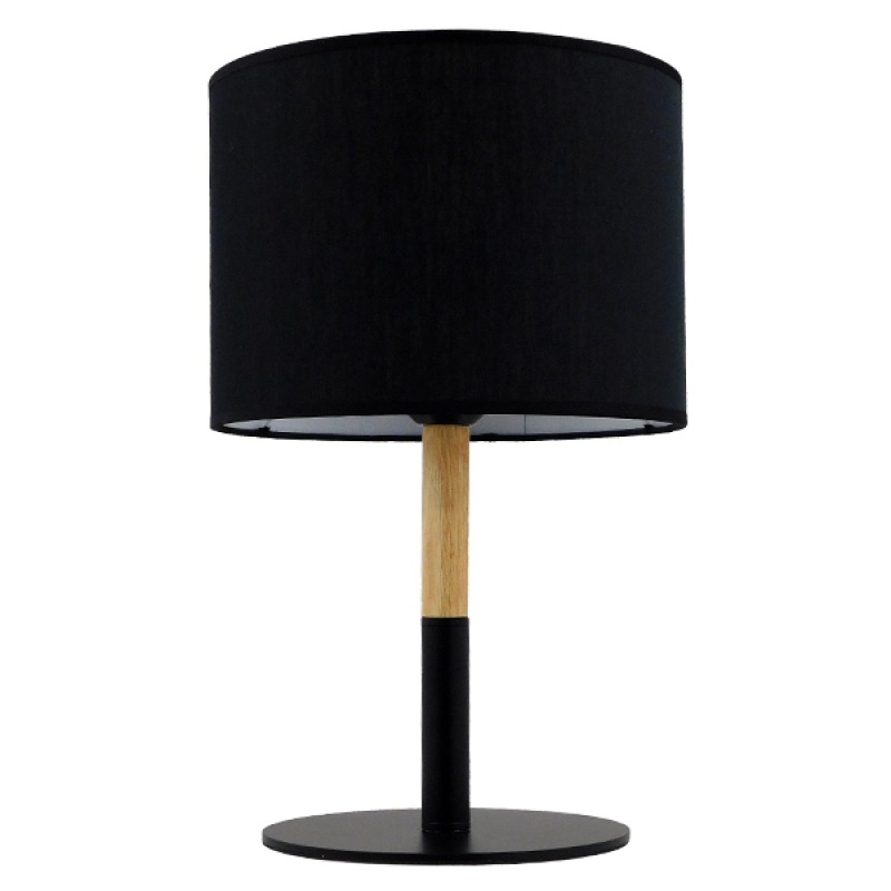 GLOBOSTAR® BRONX 01519 Μοντέρνο Επιτραπέζιο Φωτιστικό Πορτατίφ με Ντουί 1 x E27 AC 220-240V IP20 - Μαύρο & Μπεζ - Μ25 x Π25 x Υ40cm