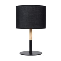 GLOBOSTAR® BRONX 01519 Μοντέρνο Επιτραπέζιο Φωτιστικό Πορτατίφ με Ντουί 1 x E27 AC 220-240V IP20 - Μαύρο & Μπεζ - Μ25 x Π25 x Υ40cm