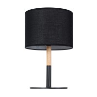 GLOBOSTAR® BRONX 01519 Μοντέρνο Επιτραπέζιο Φωτιστικό Πορτατίφ με Ντουί 1 x E27 AC 220-240V IP20 - Μαύρο & Μπεζ - Μ25 x Π25 x Υ40cm