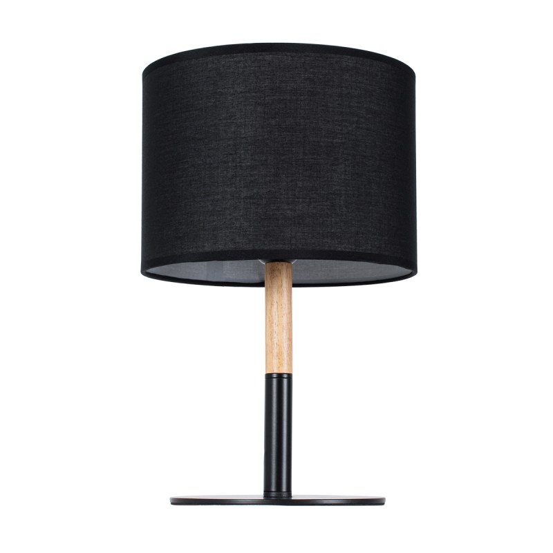 GLOBOSTAR® BRONX 01519 Μοντέρνο Επιτραπέζιο Φωτιστικό Πορτατίφ με Ντουί 1 x E27 AC 220-240V IP20 - Μαύρο & Μπεζ - Μ25 x Π25 x Υ40cm