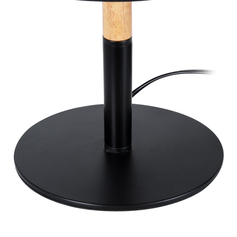 GLOBOSTAR® BRONX 01519 Μοντέρνο Επιτραπέζιο Φωτιστικό Πορτατίφ με Ντουί 1 x E27 AC 220-240V IP20 - Μαύρο & Μπεζ - Μ25 x Π25 x Υ40cm