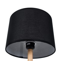 GLOBOSTAR® BRONX 01519 Μοντέρνο Επιτραπέζιο Φωτιστικό Πορτατίφ με Ντουί 1 x E27 AC 220-240V IP20 - Μαύρο & Μπεζ - Μ25 x Π25 x Υ40cm