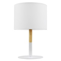 GLOBOSTAR® BRONX 01520 Μοντέρνο Επιτραπέζιο Φωτιστικό Πορτατίφ με Ντουί 1 x E27 AC 220-240V IP20 - Λευκό & Μπεζ - Μ25 x Π25 x Υ40cm