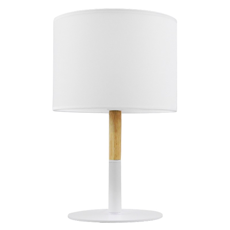 GLOBOSTAR® BRONX 01520 Μοντέρνο Επιτραπέζιο Φωτιστικό Πορτατίφ με Ντουί 1 x E27 AC 220-240V IP20 - Λευκό & Μπεζ - Μ25 x Π25 x Υ40cm