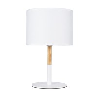 GLOBOSTAR® BRONX 01520 Μοντέρνο Επιτραπέζιο Φωτιστικό Πορτατίφ με Ντουί 1 x E27 AC 220-240V IP20 - Λευκό & Μπεζ - Μ25 x Π25 x Υ40cm
