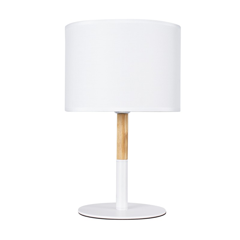 GLOBOSTAR® BRONX 01520 Μοντέρνο Επιτραπέζιο Φωτιστικό Πορτατίφ με Ντουί 1 x E27 AC 220-240V IP20 - Λευκό & Μπεζ - Μ25 x Π25 x Υ40cm