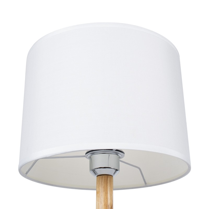 GLOBOSTAR® BRONX 01520 Μοντέρνο Επιτραπέζιο Φωτιστικό Πορτατίφ με Ντουί 1 x E27 AC 220-240V IP20 - Λευκό & Μπεζ - Μ25 x Π25 x Υ40cm