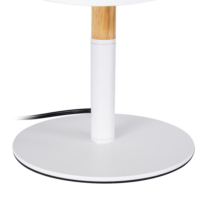 GLOBOSTAR® BRONX 01520 Μοντέρνο Επιτραπέζιο Φωτιστικό Πορτατίφ με Ντουί 1 x E27 AC 220-240V IP20 - Λευκό & Μπεζ - Μ25 x Π25 x Υ40cm