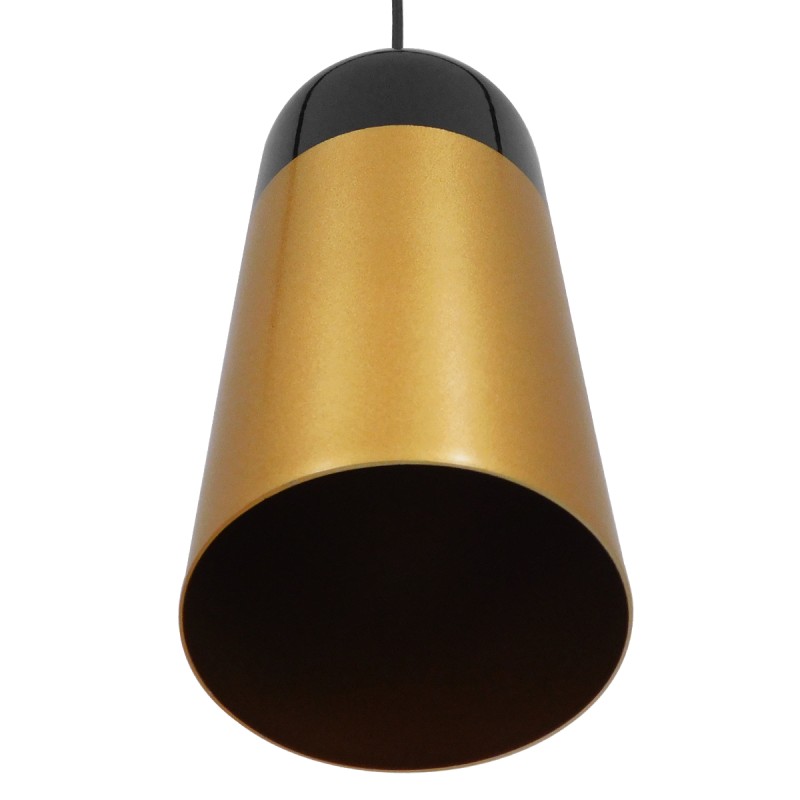 GLOBOSTAR® PALAZZO 01523 Μοντέρνο Κρεμαστό Φωτιστικό Οροφής με Ντουί 1 x E27 AC 220-240V IP20 - Μαύρο & Χρυσό - Μ14 x Π14 x Υ34cm
