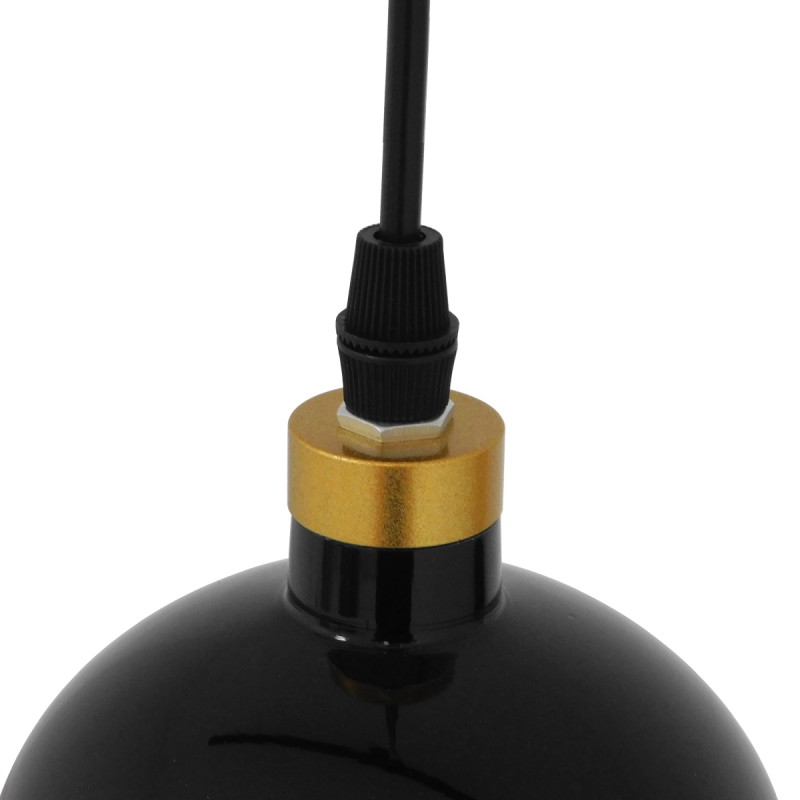 GLOBOSTAR® PALAZZO 01523 Μοντέρνο Κρεμαστό Φωτιστικό Οροφής με Ντουί 1 x E27 AC 220-240V IP20 - Μαύρο & Χρυσό - Μ14 x Π14 x Υ34cm