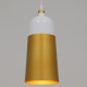 GloboStar® PALAZZO 01524 Μοντέρνο Κρεμαστό Φωτιστικό Οροφής Μονόφωτο Λευκό - Χρυσό Μεταλλικό Καμπάνα Φ14 x Υ34cm