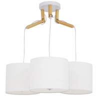 GLOBOSTAR® RAMSON 01526 Μοντέρνο Κρεμαστό Φωτιστικό Οροφής με Ντουί 3 x E27 AC 220-240V IP20 - Λευκό & Μπεζ - Μ65 x Π65 x Υ20cm