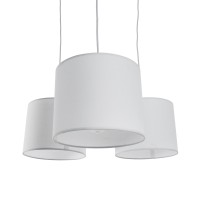 GLOBOSTAR® RAMSON 01526 Μοντέρνο Κρεμαστό Φωτιστικό Οροφής με Ντουί 3 x E27 AC 220-240V IP20 - Λευκό & Μπεζ - Μ65 x Π65 x Υ20cm