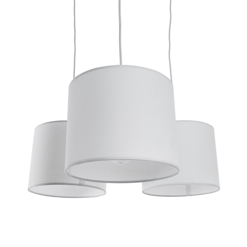 GLOBOSTAR® RAMSON 01526 Μοντέρνο Κρεμαστό Φωτιστικό Οροφής με Ντουί 3 x E27 AC 220-240V IP20 - Λευκό & Μπεζ - Μ65 x Π65 x Υ20cm