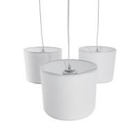 GLOBOSTAR® RAMSON 01526 Μοντέρνο Κρεμαστό Φωτιστικό Οροφής με Ντουί 3 x E27 AC 220-240V IP20 - Λευκό & Μπεζ - Μ65 x Π65 x Υ20cm