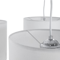 GLOBOSTAR® RAMSON 01526 Μοντέρνο Κρεμαστό Φωτιστικό Οροφής με Ντουί 3 x E27 AC 220-240V IP20 - Λευκό & Μπεζ - Μ65 x Π65 x Υ20cm
