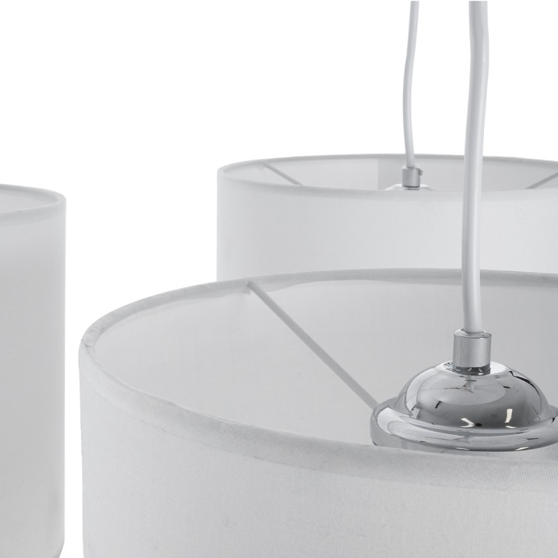 GLOBOSTAR® RAMSON 01526 Μοντέρνο Κρεμαστό Φωτιστικό Οροφής με Ντουί 3 x E27 AC 220-240V IP20 - Λευκό & Μπεζ - Μ65 x Π65 x Υ20cm