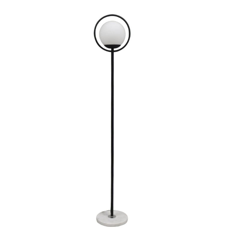 GLOBOSTAR® VERSAILLES 01540 Μοντέρνο Επιδαπέδιο Φωτιστικό με Ντουί 1 x E27 AC 220-240V IP20 - Μαύρο & Λευκό - Μ25 x Π25 x Υ150cm