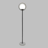 GLOBOSTAR® VERSAILLES 01540 Μοντέρνο Επιδαπέδιο Φωτιστικό με Ντουί 1 x E27 AC 220-240V IP20 - Μαύρο & Λευκό - Μ25 x Π25 x Υ150cm