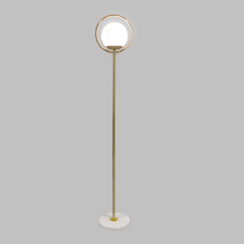 GLOBOSTAR® VERSAILLES 01541 Μοντέρνο Επιδαπέδιο Φωτιστικό με Ντουί 1 x E27 AC 220-240V IP20 - Χρυσό & Λευκό - Μ25 x Π25 x Υ150cm
