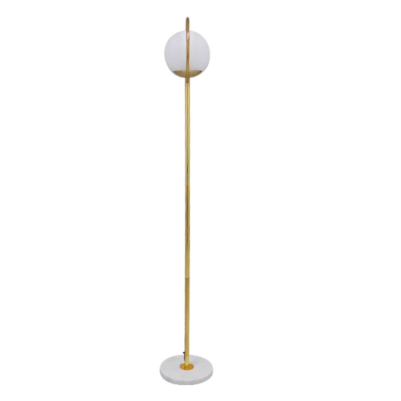 GLOBOSTAR® VERSAILLES 01541 Μοντέρνο Επιδαπέδιο Φωτιστικό με Ντουί 1 x E27 AC 220-240V IP20 - Χρυσό & Λευκό - Μ25 x Π25 x Υ150cm