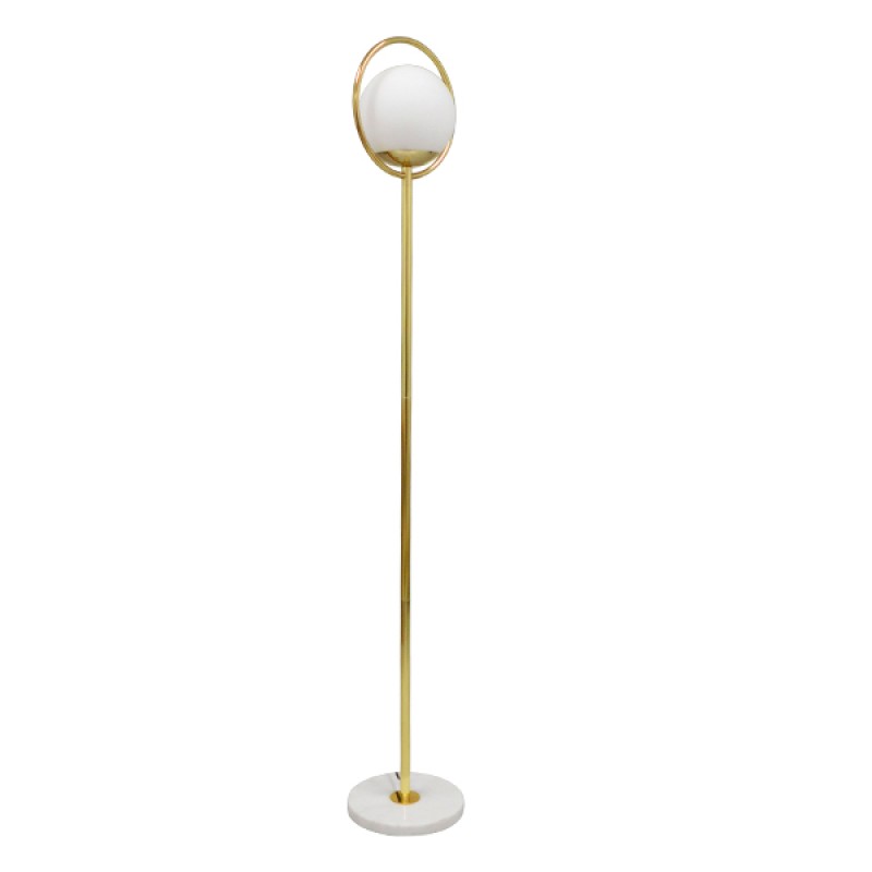 GLOBOSTAR® VERSAILLES 01541 Μοντέρνο Επιδαπέδιο Φωτιστικό με Ντουί 1 x E27 AC 220-240V IP20 - Χρυσό & Λευκό - Μ25 x Π25 x Υ150cm