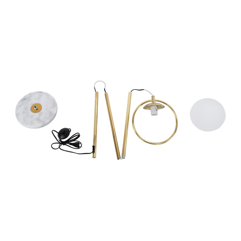 GLOBOSTAR® VERSAILLES 01541 Μοντέρνο Επιδαπέδιο Φωτιστικό με Ντουί 1 x E27 AC 220-240V IP20 - Χρυσό & Λευκό - Μ25 x Π25 x Υ150cm