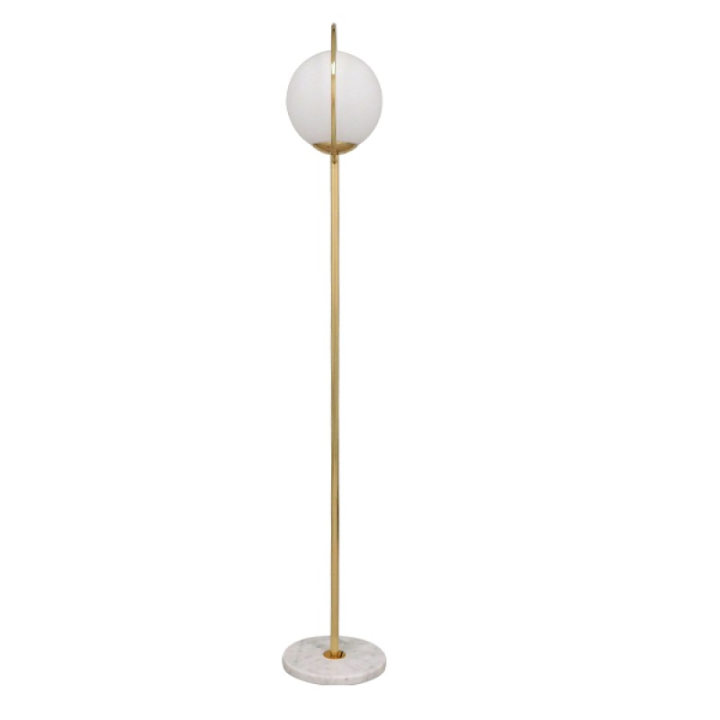 GLOBOSTAR® VERSAILLES 01543 Μοντέρνο Επιδαπέδιο Φωτιστικό με Ντουί 1 x E27 AC 220-240V IP20 - Χρυσό & Λευκό - Μ35 x Π35 x Υ170cm
