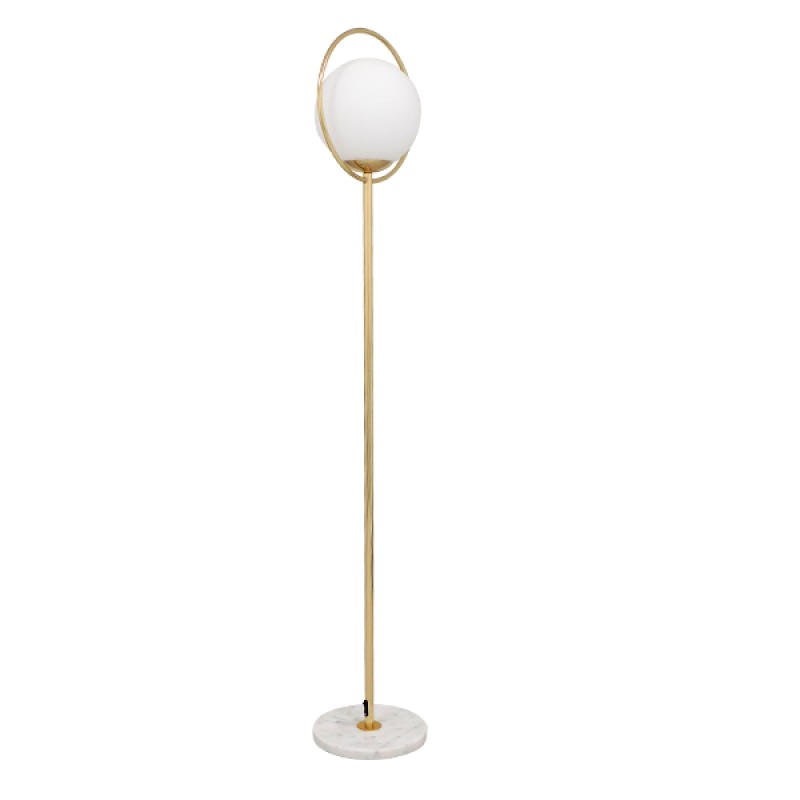 GLOBOSTAR® VERSAILLES 01543 Μοντέρνο Επιδαπέδιο Φωτιστικό με Ντουί 1 x E27 AC 220-240V IP20 - Χρυσό & Λευκό - Μ35 x Π35 x Υ170cm