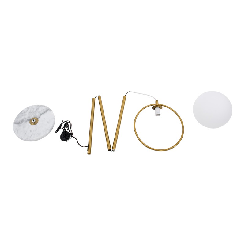 GLOBOSTAR® VERSAILLES 01543 Μοντέρνο Επιδαπέδιο Φωτιστικό με Ντουί 1 x E27 AC 220-240V IP20 - Χρυσό & Λευκό - Μ35 x Π35 x Υ170cm