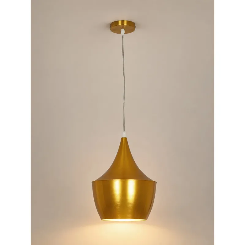 GLOBOSTAR® SHANGHAI 01544 Μοντέρνο Κρεμαστό Φωτιστικό Οροφής με Ντουί 1 x E27 AC 220-240V IP20 - Χρυσό Πλατίνα - Μ24 x Π24 x Υ30cm