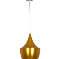 GLOBOSTAR® SHANGHAI 01544 Μοντέρνο Κρεμαστό Φωτιστικό Οροφής με Ντουί 1 x E27 AC 220-240V IP20 - Χρυσό Πλατίνα - Μ24 x Π24 x Υ30cm