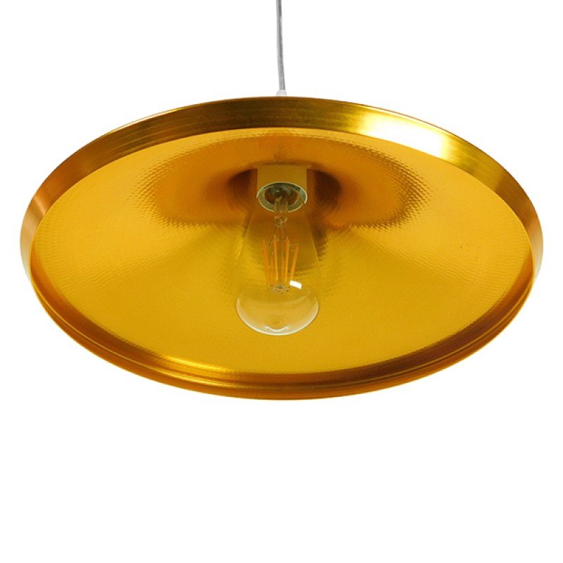 GLOBOSTAR® SHANGHAI 01545 Μοντέρνο Κρεμαστό Φωτιστικό Οροφής με Ντουί 1 x E27 AC 220-240V IP20 - Χρυσό - Μ37 x Π37 x Υ20cm