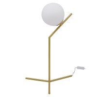GLOBOSTAR® ELFIS 01551 Μοντέρνο Επιτραπέζιο Φωτιστικό Πορτατίφ με Ντουί 1 x E27 AC 220-240V IP20 - Χρυσό & Λευκό - Μ15 x Π15 x Υ53cm