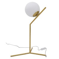 GLOBOSTAR® ELFIS 01551 Μοντέρνο Επιτραπέζιο Φωτιστικό Πορτατίφ με Ντουί 1 x E27 AC 220-240V IP20 - Χρυσό & Λευκό - Μ15 x Π15 x Υ53cm