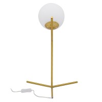 GLOBOSTAR® ELFIS 01551 Μοντέρνο Επιτραπέζιο Φωτιστικό Πορτατίφ με Ντουί 1 x E27 AC 220-240V IP20 - Χρυσό & Λευκό - Μ15 x Π15 x Υ53cm