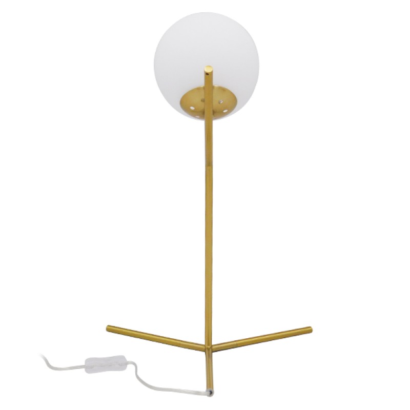 GLOBOSTAR® ELFIS 01551 Μοντέρνο Επιτραπέζιο Φωτιστικό Πορτατίφ με Ντουί 1 x E27 AC 220-240V IP20 - Χρυσό & Λευκό - Μ15 x Π15 x Υ53cm