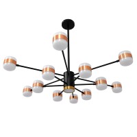 GLOBOSTAR® ORNATE 01553 Μοντέρνο Φωτιστικό Οροφής LED 104W 8320lm 360° AC 220-240V IP20 Φυσικό Λευκό 4500K - Lumileds SMD Chip - Μαύρο & Χάλκινο - Μ65 x Π65 x Υ70cm - 2 Χρόνια Εγγύηση