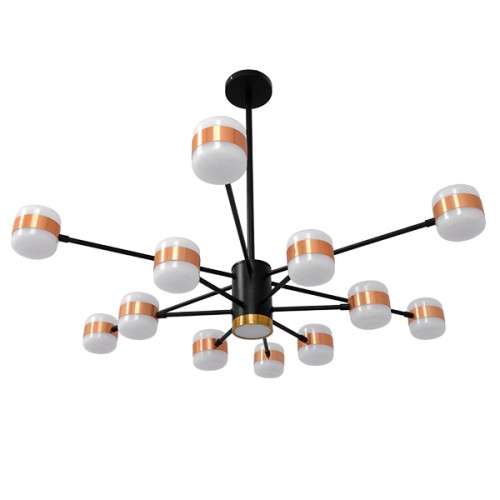 GLOBOSTAR® ORNATE 01553 Μοντέρνο Φωτιστικό Οροφής LED 104W 8320lm 360° AC 220-240V IP20 Φυσικό Λευκό 4500K - Lumileds SMD Chip - Μαύρο & Χάλκινο - Μ65 x Π65 x Υ70cm - 2 Χρόνια Εγγύηση