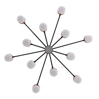 GLOBOSTAR® ORNATE 01553 Μοντέρνο Φωτιστικό Οροφής LED 104W 8320lm 360° AC 220-240V IP20 Φυσικό Λευκό 4500K - Lumileds SMD Chip - Μαύρο & Χάλκινο - Μ65 x Π65 x Υ70cm - 2 Χρόνια Εγγύηση