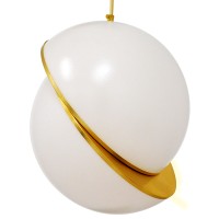 GLOBOSTAR® HUDSON 01555 Μοντέρνο Κρεμαστό Φωτιστικό Οροφής με Ντουί 1 x E27 AC 220-240V IP20 - Λευκό & Χρυσό - Μ30 x Π30 x Υ34cm