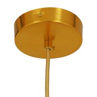 GLOBOSTAR® HUDSON 01555 Μοντέρνο Κρεμαστό Φωτιστικό Οροφής με Ντουί 1 x E27 AC 220-240V IP20 - Λευκό & Χρυσό - Μ30 x Π30 x Υ34cm