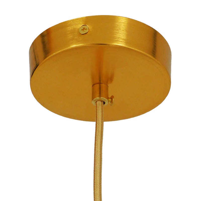 GLOBOSTAR® HUDSON 01555 Μοντέρνο Κρεμαστό Φωτιστικό Οροφής με Ντουί 1 x E27 AC 220-240V IP20 - Λευκό & Χρυσό - Μ30 x Π30 x Υ34cm