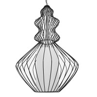 GLOBOSTAR® LILY 01558 Vintage Κρεμαστό Φωτιστικό Οροφής με Ντουί 1 x E27 AC 220-240V IP20 - Μαύρο & Λευκό - Μ43 x Π43 x Υ55cm