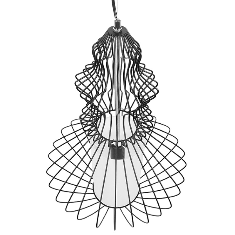 GLOBOSTAR® LILY 01558 Vintage Κρεμαστό Φωτιστικό Οροφής με Ντουί 1 x E27 AC 220-240V IP20 - Μαύρο & Λευκό - Μ43 x Π43 x Υ55cm