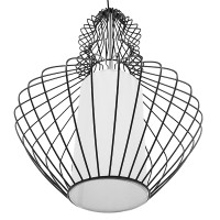 GLOBOSTAR® LILY 01558 Vintage Κρεμαστό Φωτιστικό Οροφής με Ντουί 1 x E27 AC 220-240V IP20 - Μαύρο & Λευκό - Μ43 x Π43 x Υ55cm