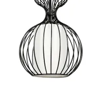 GLOBOSTAR® LILY 01560 Vintage Κρεμαστό Φωτιστικό Οροφής με Ντουί 1 x E27 AC 220-240V IP20 - Μαύρο & Λευκό - Μ25 x Π25 x Υ67cm