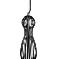 GLOBOSTAR® LILY 01560 Vintage Κρεμαστό Φωτιστικό Οροφής με Ντουί 1 x E27 AC 220-240V IP20 - Μαύρο & Λευκό - Μ25 x Π25 x Υ67cm